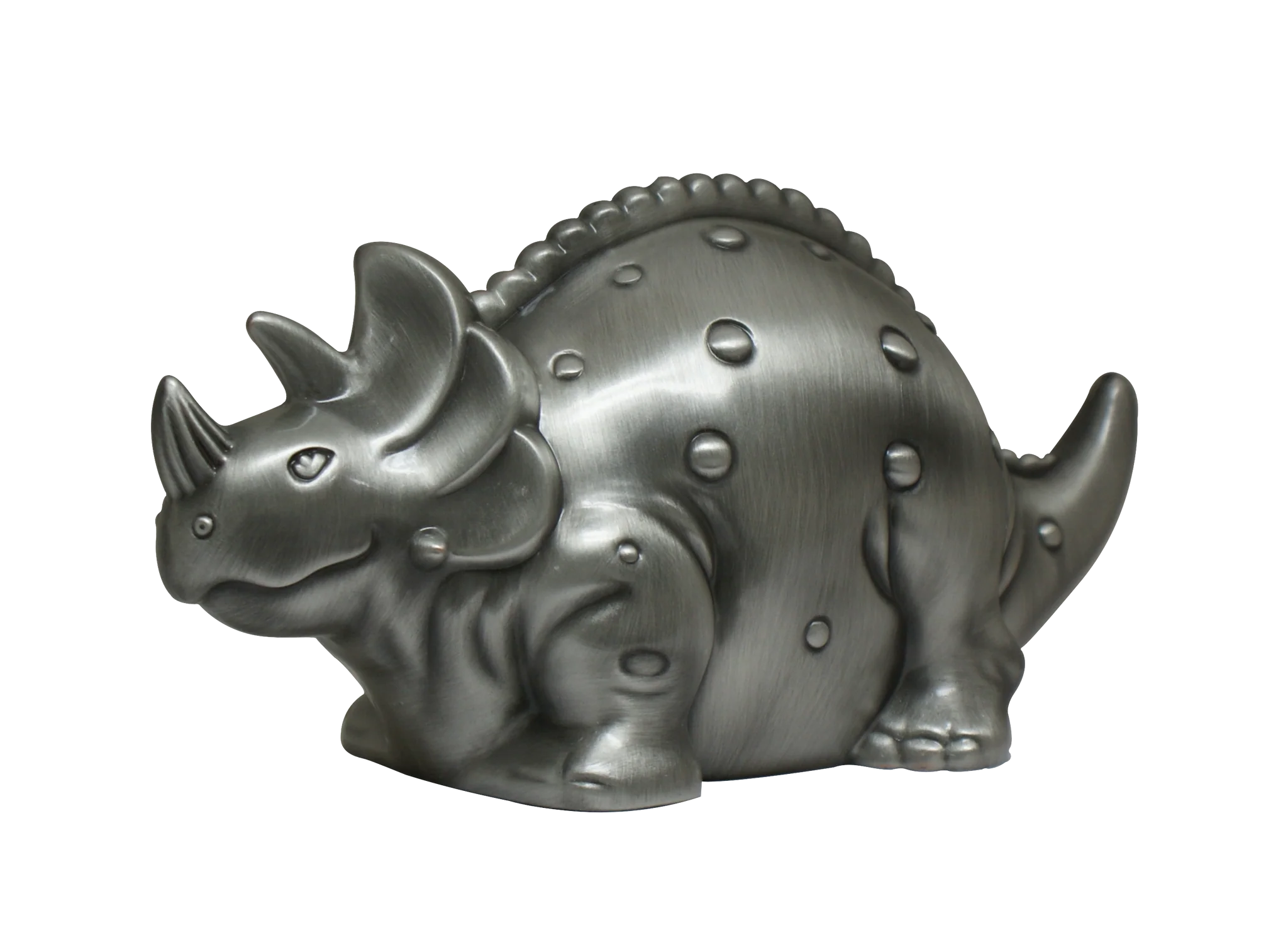 Children's Dinosaur Money Box in Pewter