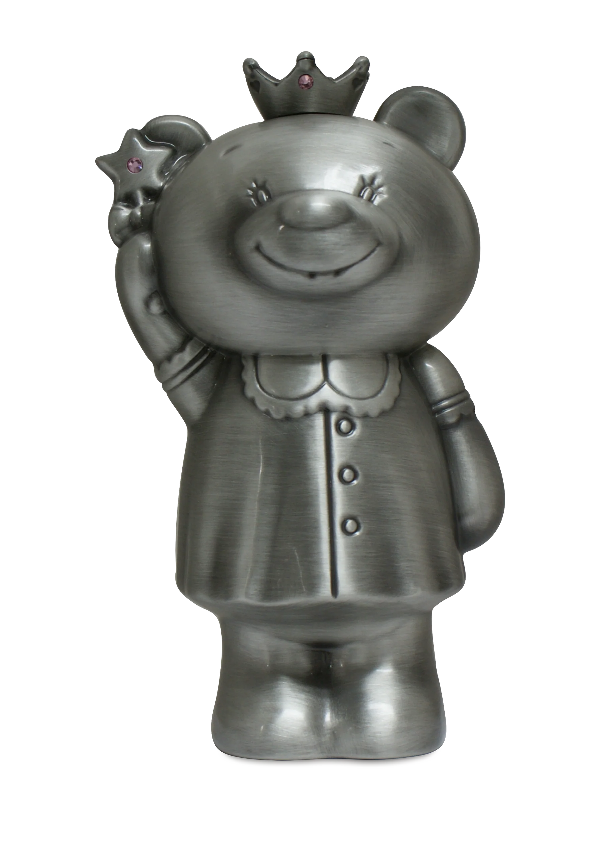 Children's Fairy Bear Money Box In Pewter
