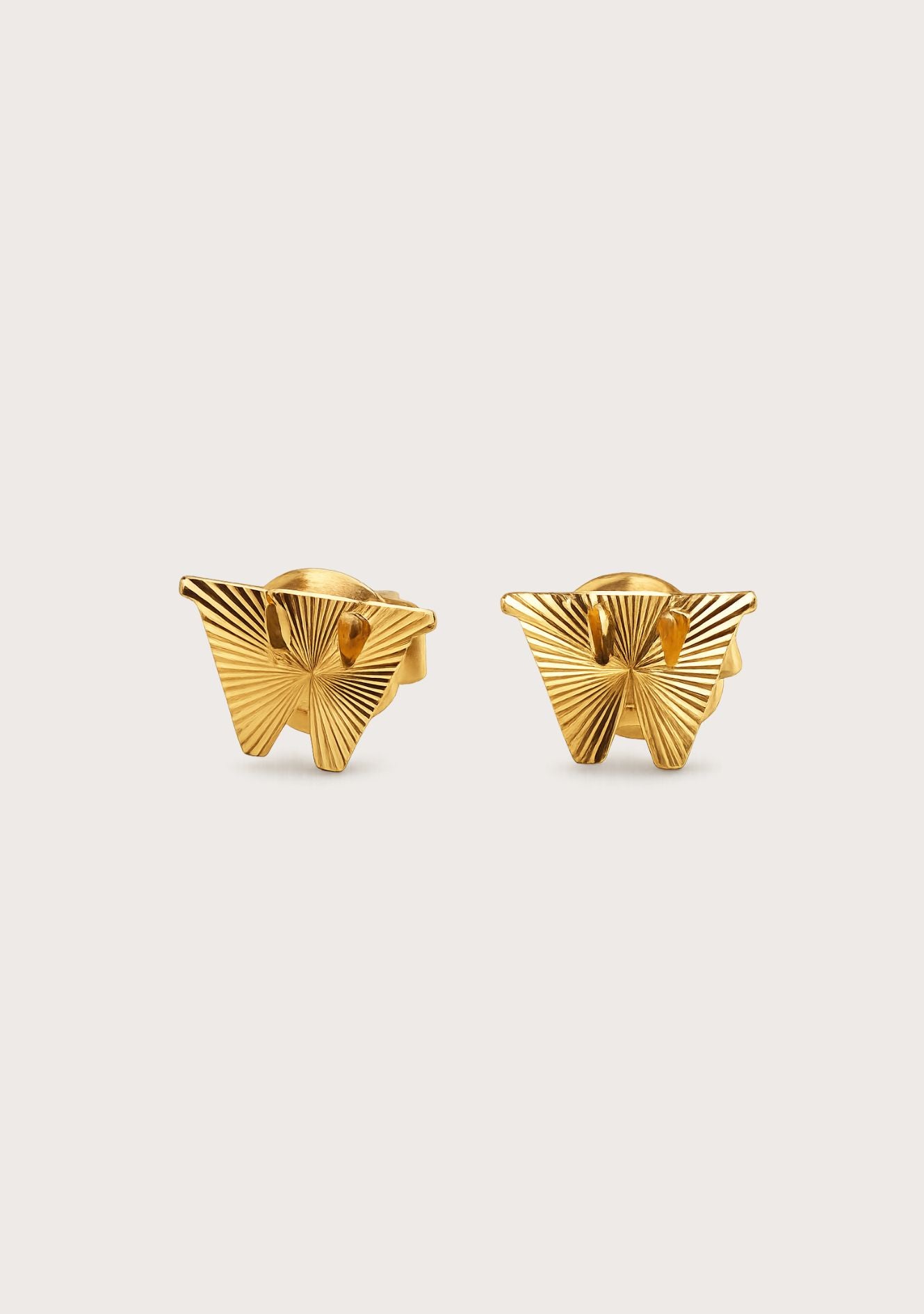 Estate 22ct Yellow Gold "W" Initial Stud Earrings
