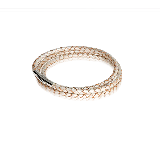 Evolve Pearl Leather Triple Twist Bracelet