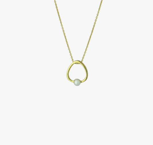Evolve Gold Vermeil Pearl Essence Necklace (Elegance) Gold and Silver