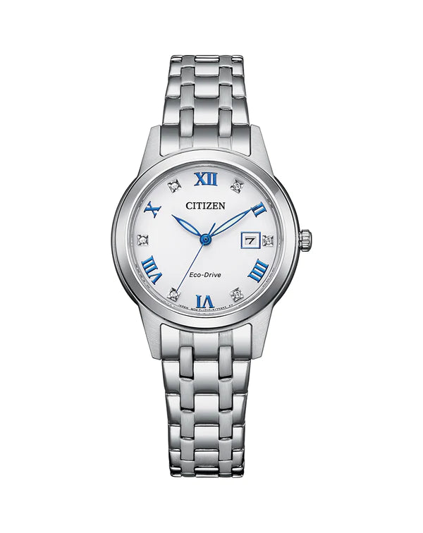 Citizen Ladies Diamond White Face Watch 30m Water Resistant FE1240-81A