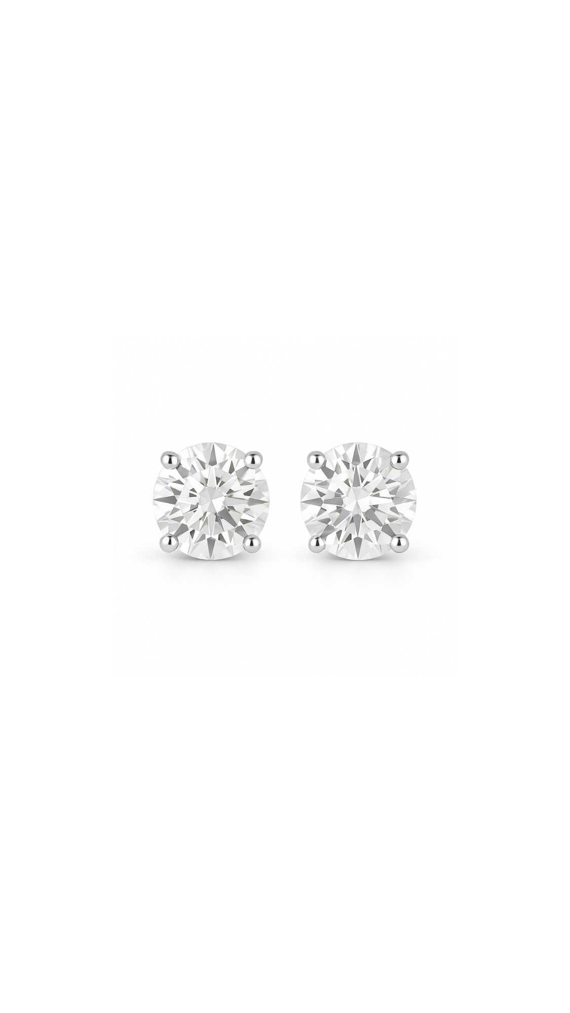 Laboratory Grown 2.00ct Round Diamond Stud Earrings in 10ct White Gold