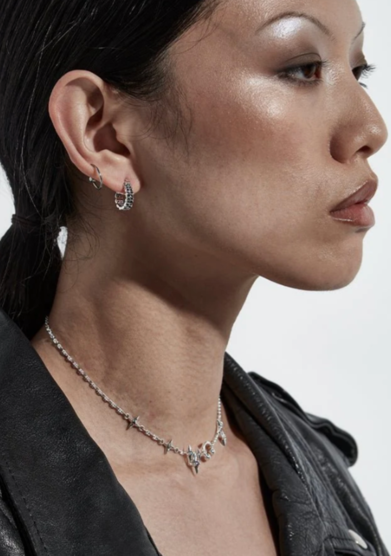 Stolen Girlfriends Club Sterling Silver Cosmic Punk Eternity Huggie Earrings