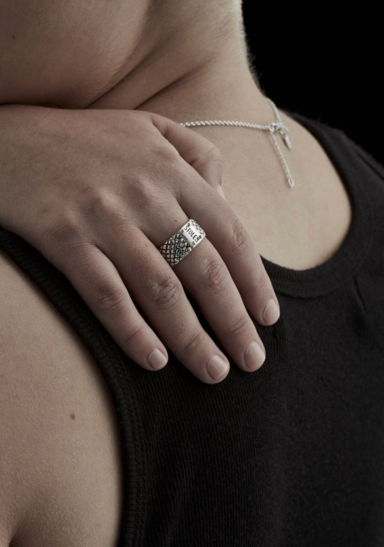 Stolen Girlfriends Club Silver Skinny Snake Ring Size P