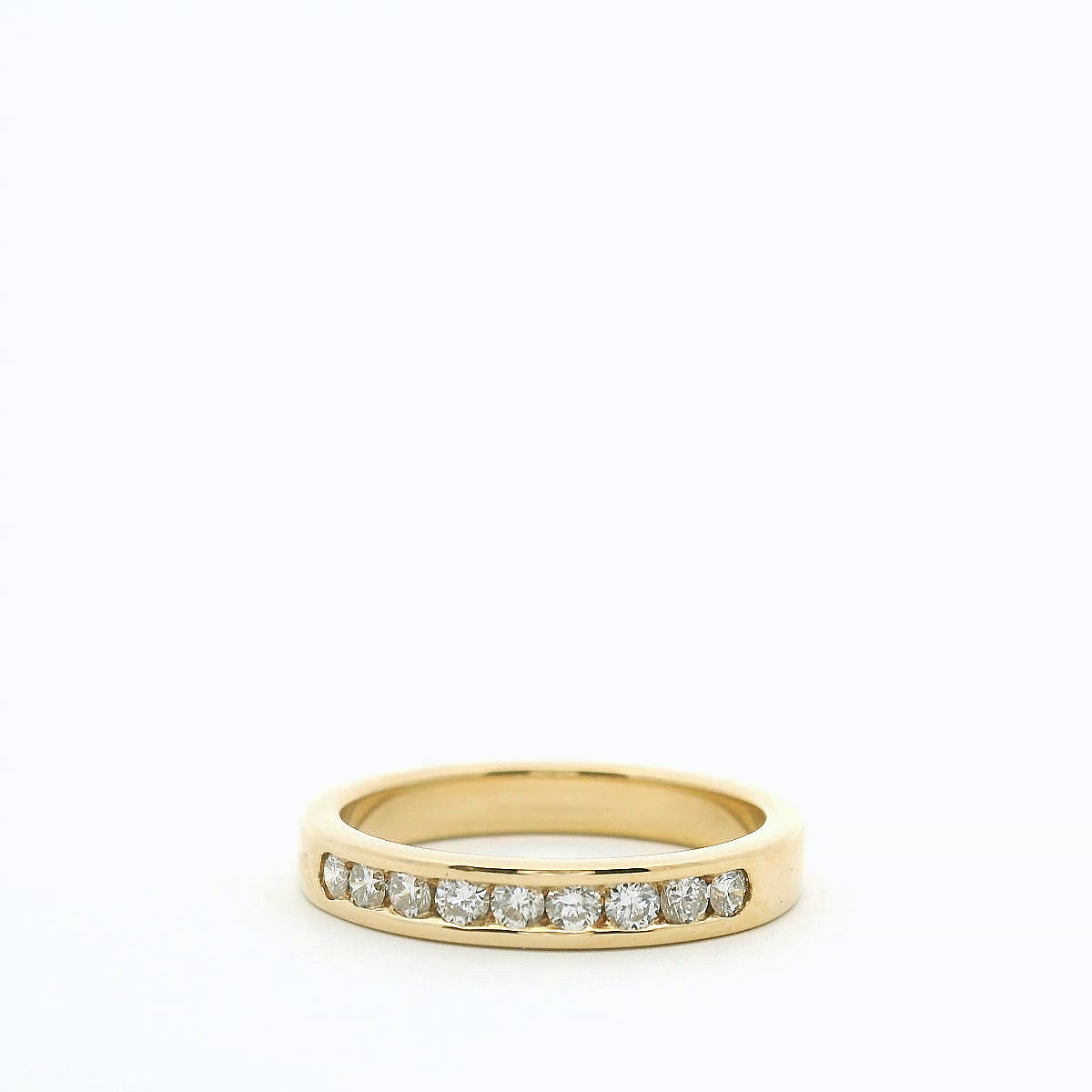 18ct Yellow Gold Diamond Channel Set Band