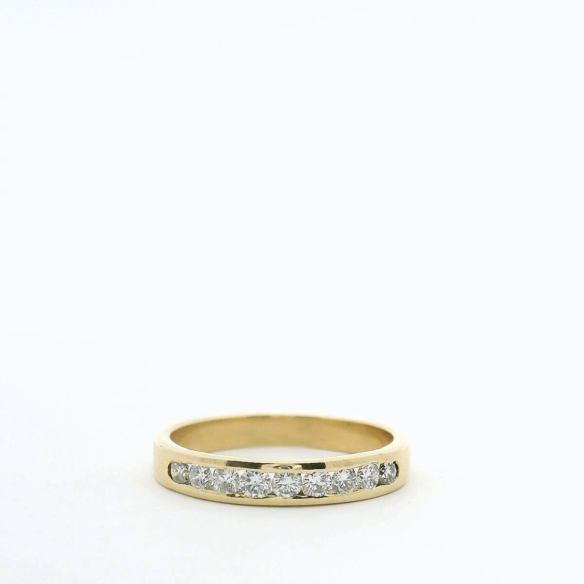 18ct Yellow Gold Diamond Channel Set Band