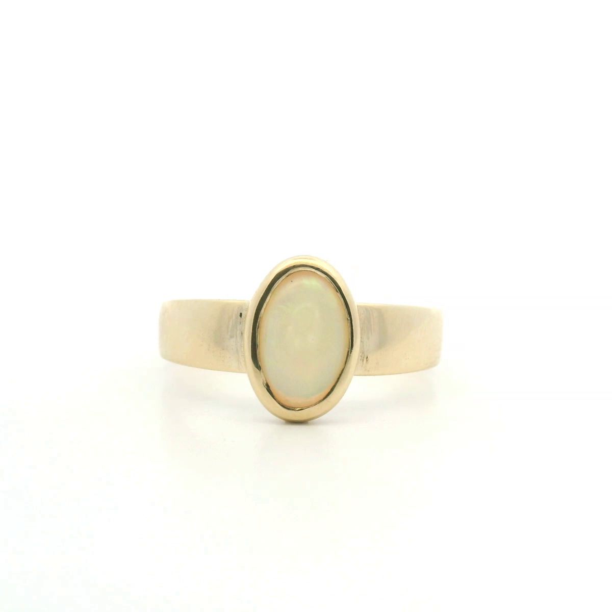Opal 9ct Yellow Gold Bezel Set Ring