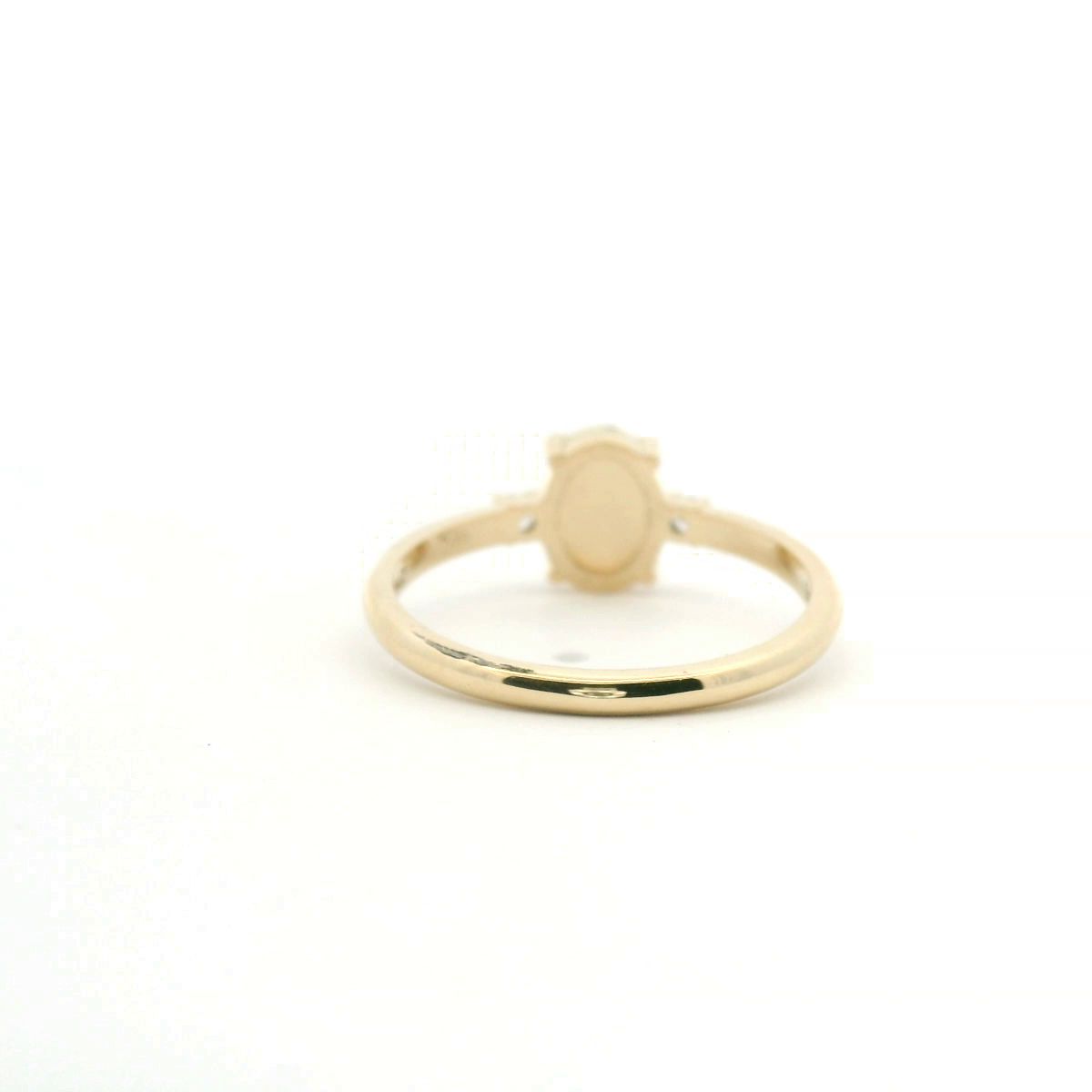 Opal & Diamond 9ct Yellow Gold Three Stone Ring