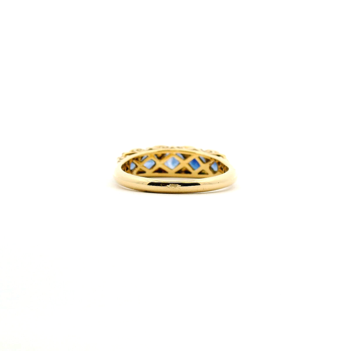 Sapphire & Diamond 18ct Yellow Gold Bridge Set Ring
