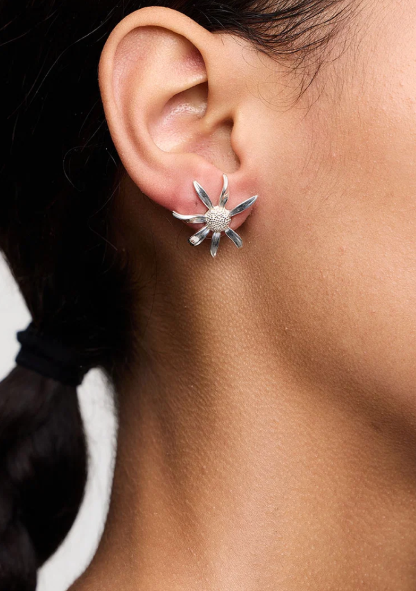 Meadowlark Sterling Silver Daisy Stud Earrings Medium