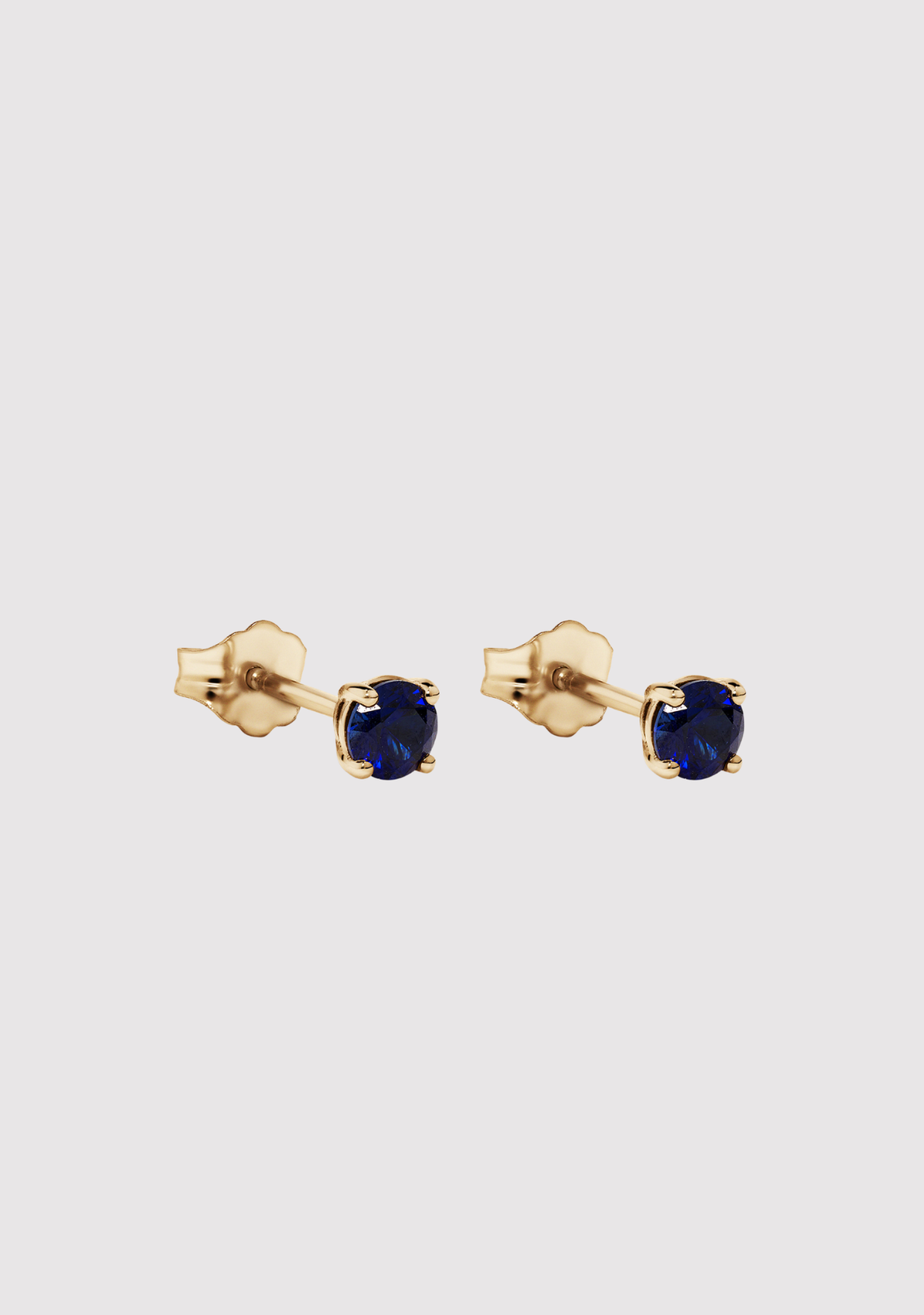 9ct Yellow Gold Laboratory Grown Sapphire Birthstone Stud Earrings