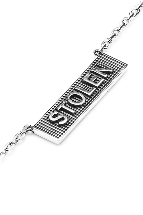 Stolen Girlfriends Club Sterling Silver Corrugated Bolt Bar Necklace