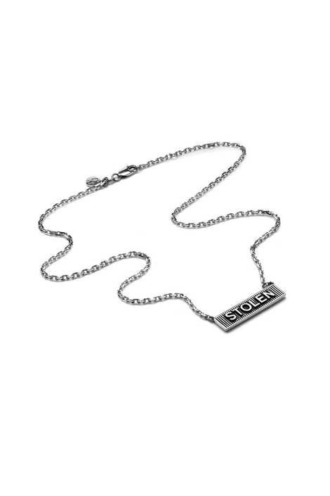 Stolen Girlfriends Club Sterling Silver Corrugated Bolt Bar Necklace