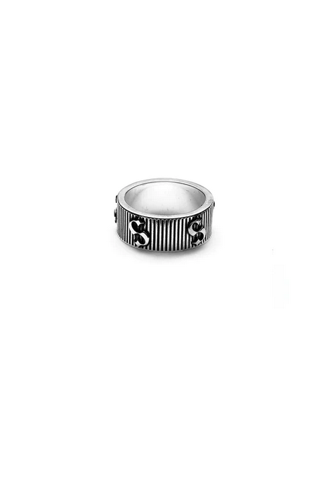 Stolen Girlfriends Club Sterling Silver Corrugated S-Logo Ring Size T