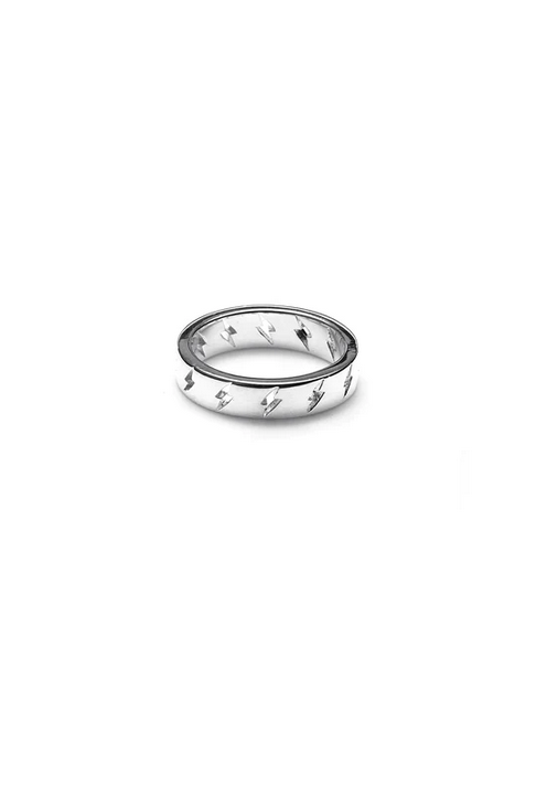Stolen Girlfriends Club Sterling Silver Bolt Band Eternity Ring Size T