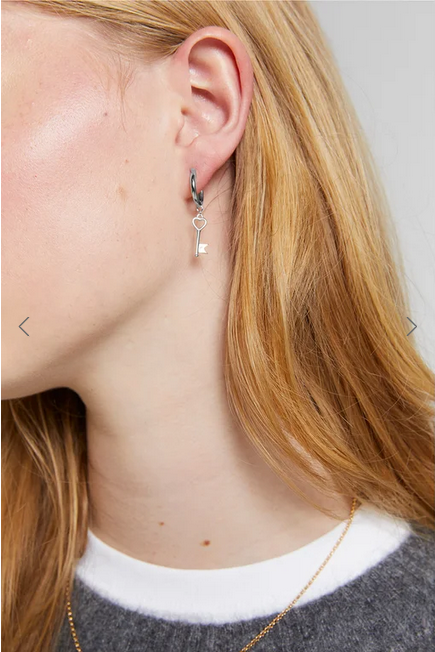 Karen Walker Sterling Silver Monogram Key Earrings