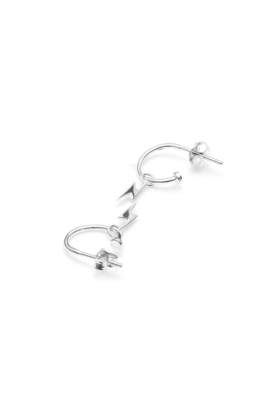 Stolen Girlfriends Club Sterling Silver Bolt Anchor Sleeper Earrings