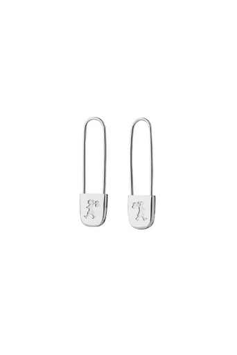 Karen Walker Sterling Silver Runaway Safety Pin Earrings