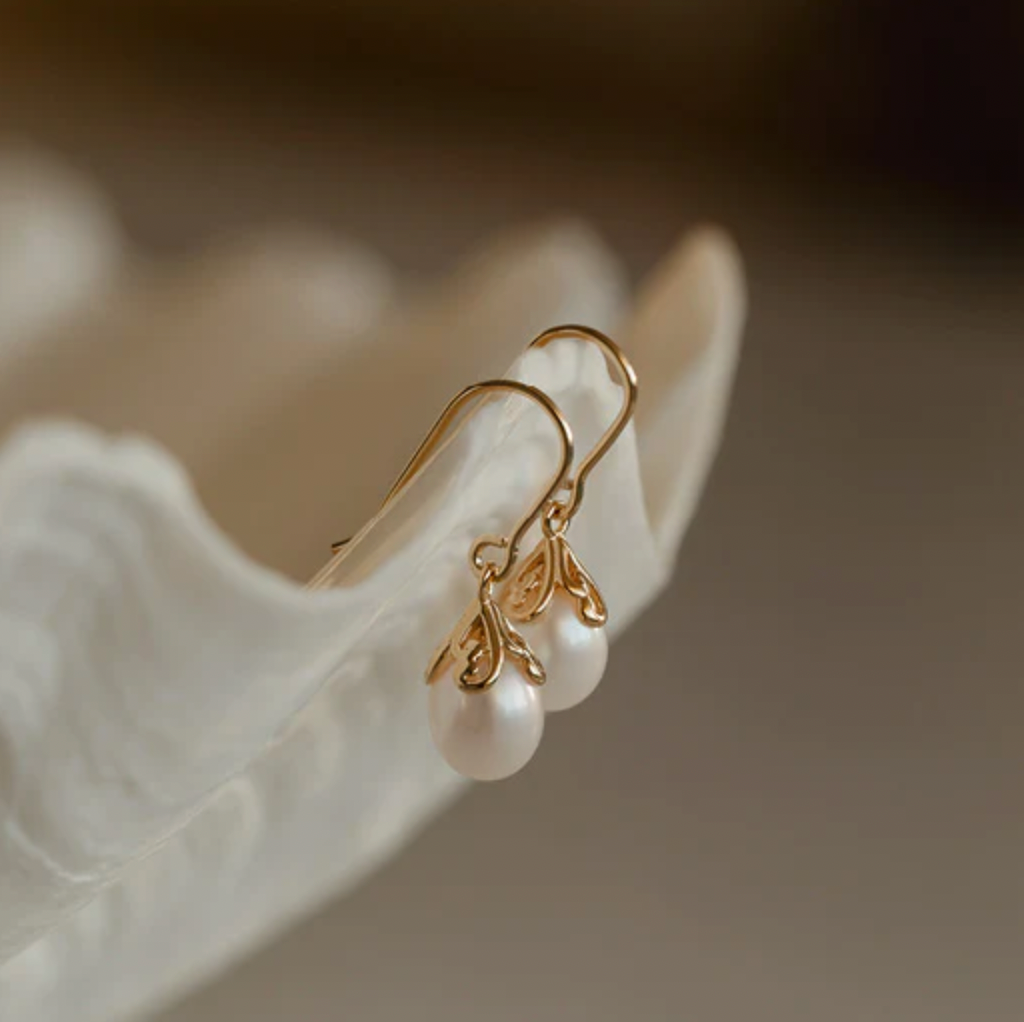 Evolve Gold Vermeil Pearl Devotion Drop Earrings