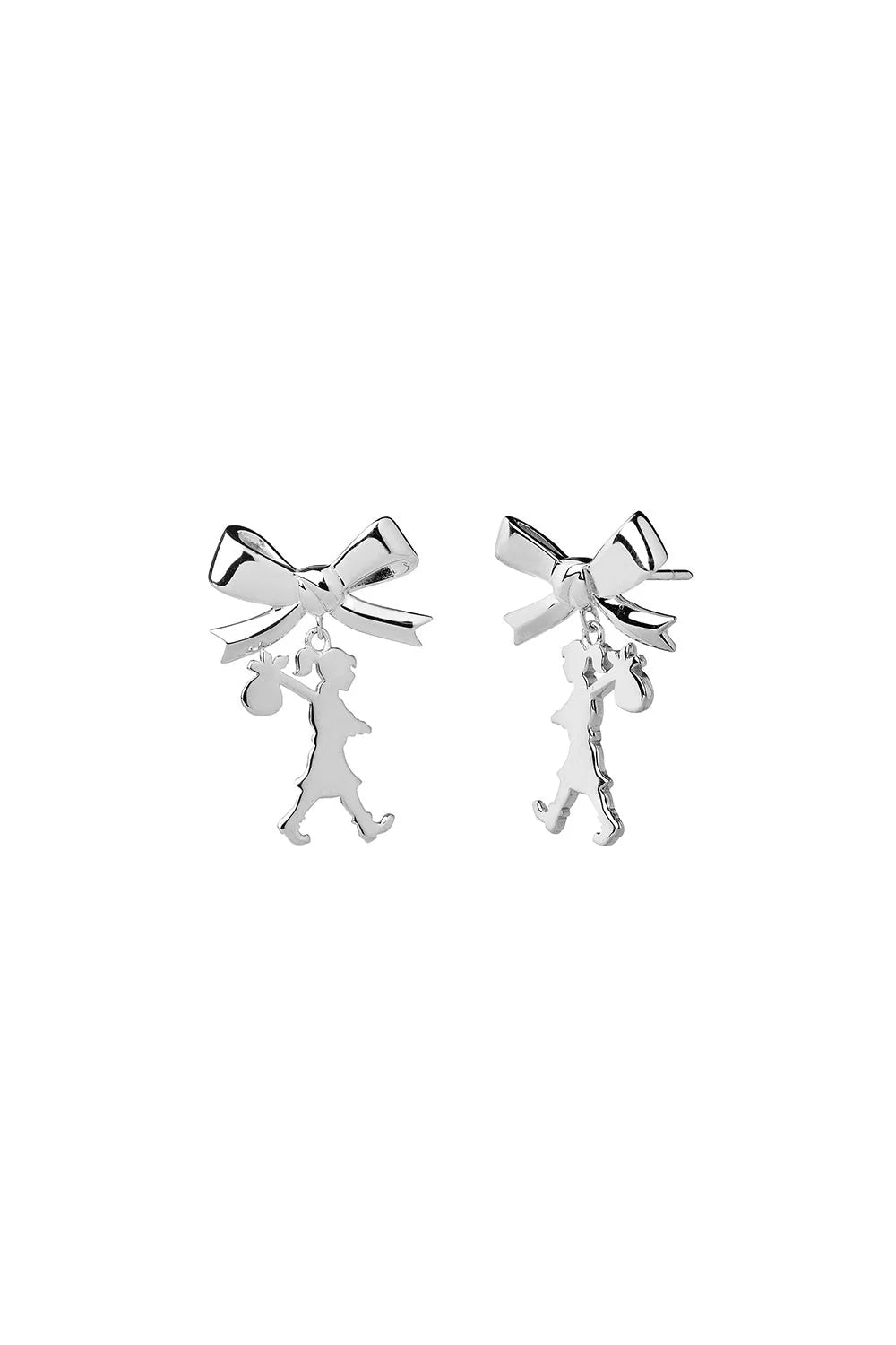 Karen Walker Sterling Silver Girl with the Bow Earrings