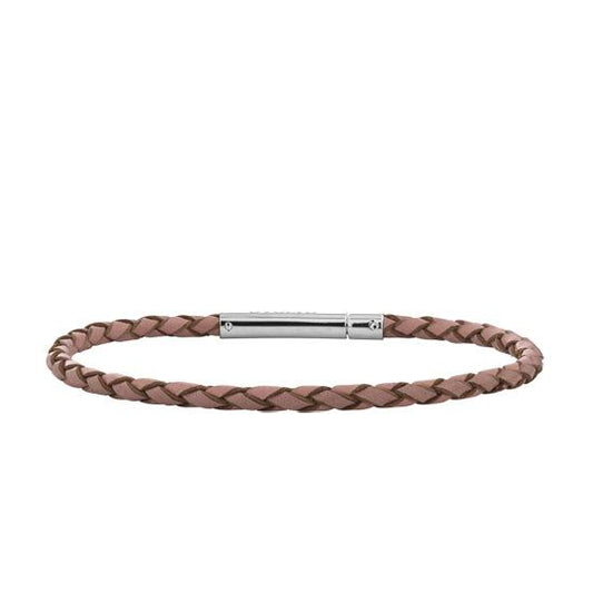 Evolve Pink Leather Single Twist Bracelet