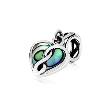 Evolve Eternity Paua Heart Hanging Charm