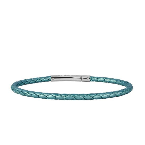Evolve Leather Single Row Teal Bracelet