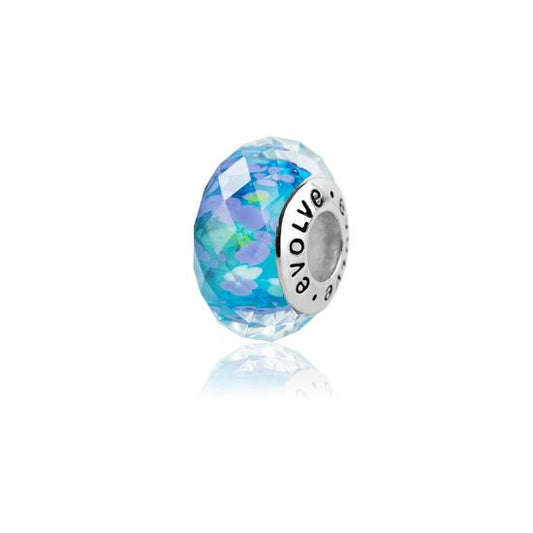 Evolve Sterling Silver Kapiti Faceted Murano Glass Charm