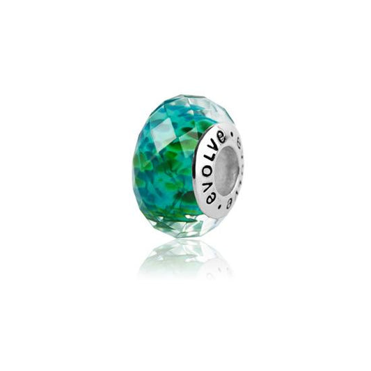 Evolve Sterling Silver Wairarapa Faceted Murano Glass Charm