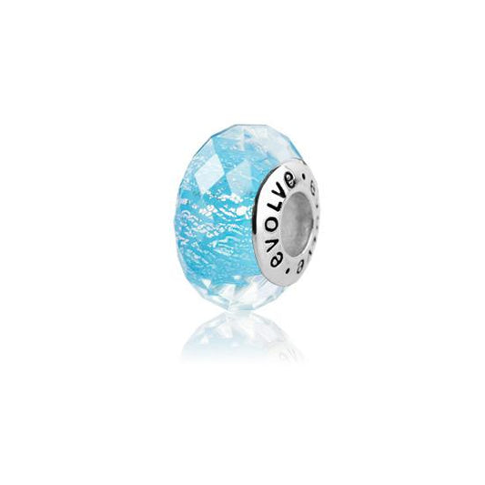 Evolve Sterling Silver NZ Glaciers Faceted Murano Glass Charm