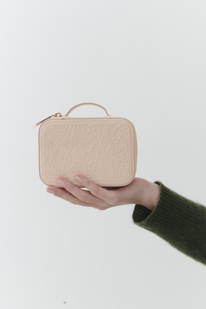 Karen Walker Peach Leather Jewellery Case