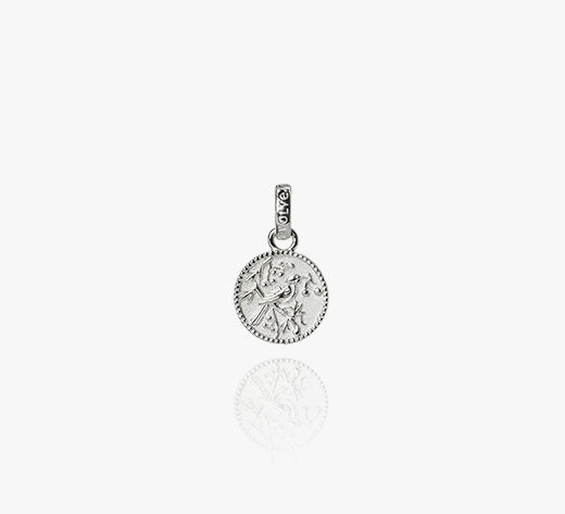 Evolve Sterling Silver Tui Coin Pendant Charm