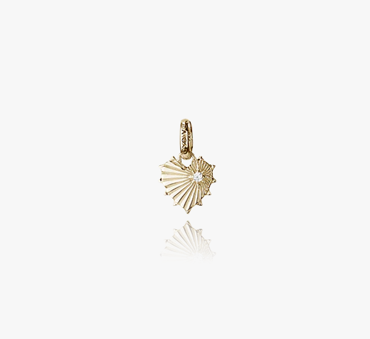 Evolve Gold Plated Radiant White Topaz Heart Pendant Charm