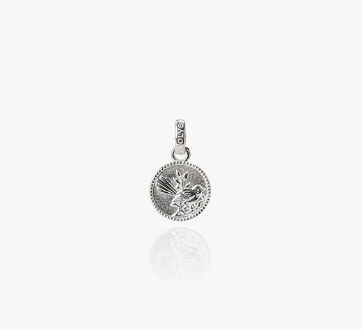 Evolve Sterling Silver Fantail Coin Pendant Charm