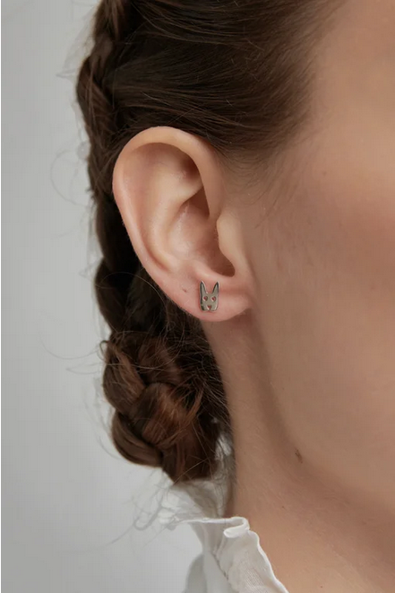 Karen Walker Sterling Silver Rabbit Stud Earrings