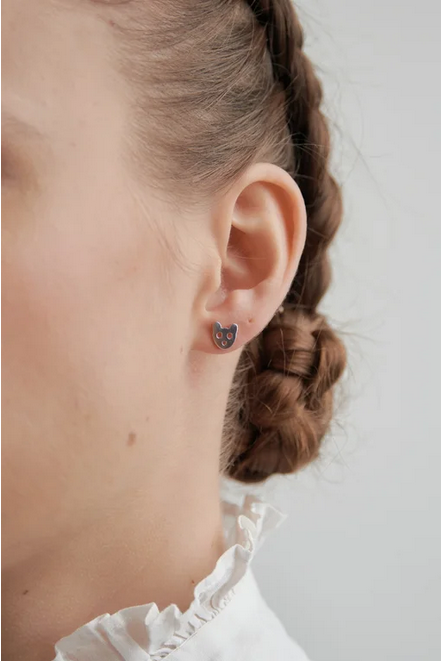 Karen Walker Sterling Silver Bear Stud Earrings