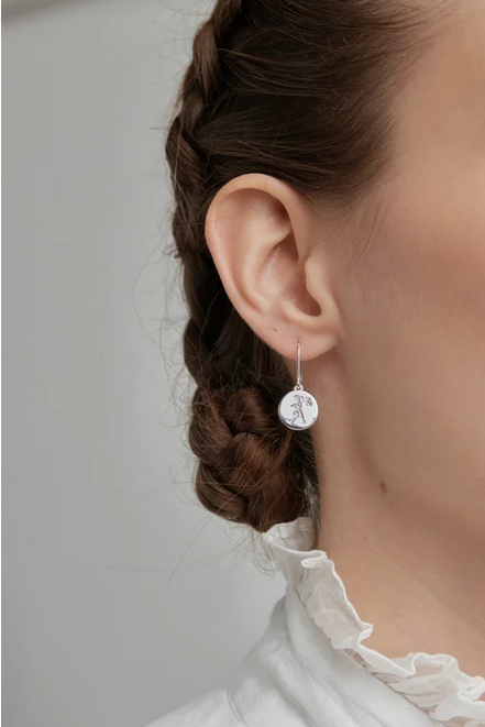 Karen Walker Sterling Silver Runaway Stamp Drop Earrings