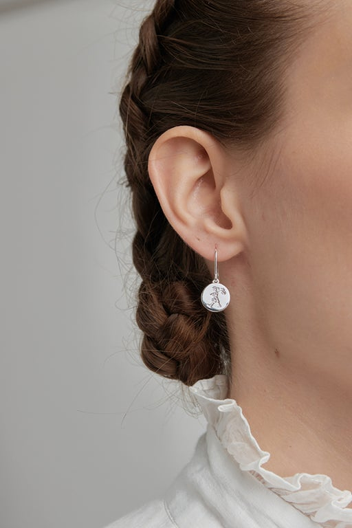 Karen Walker Sterling Silver Runaway Stamp Drop Earrings