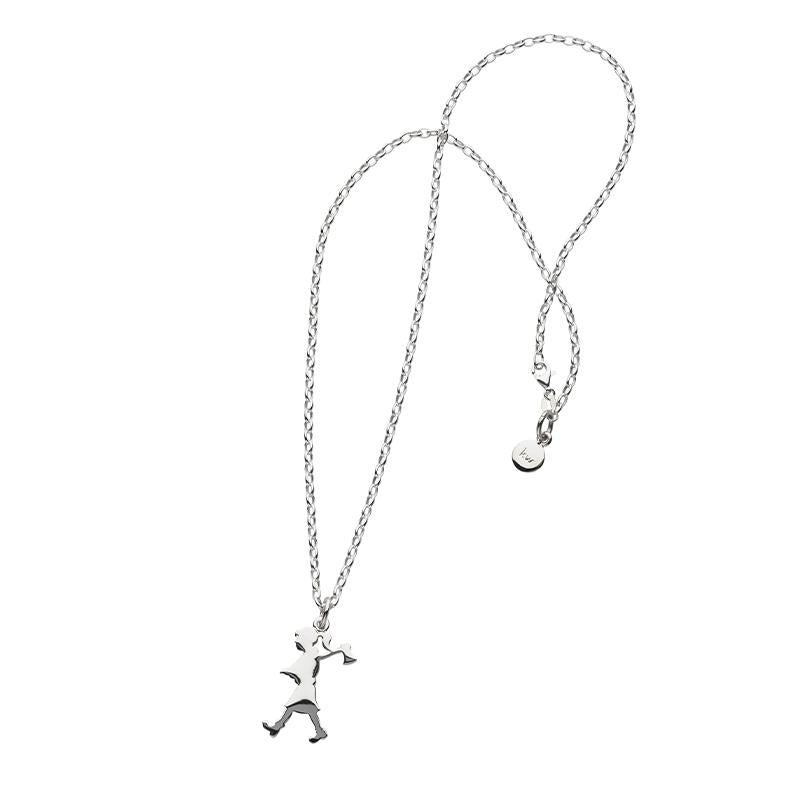 Karen Walker Sterling Silver Girl with Axe Necklace