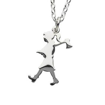 Karen Walker Sterling Silver Girl with Axe Necklace