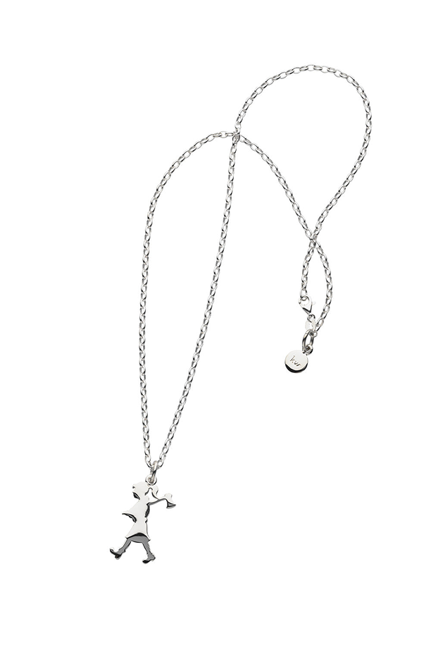 Karen Walker Sterling Silver Girl with Axe Necklace