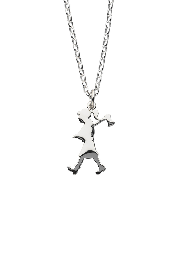 Karen Walker Sterling Silver Girl with Axe Necklace
