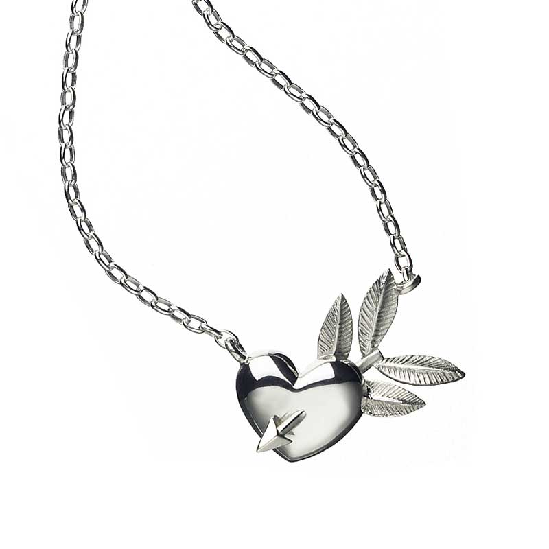 Karen Walker Sterling Silver Heart & Arrow Pendant Necklace