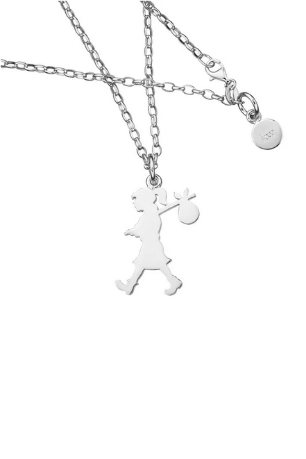 Karen Walker Sterling Silver Large Runaway Girl Pendant Necklace
