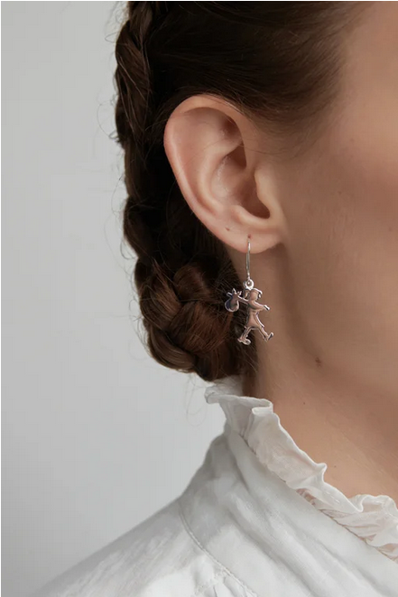 Karen Walker Sterling Silver Runaway Girl Hook Earrings