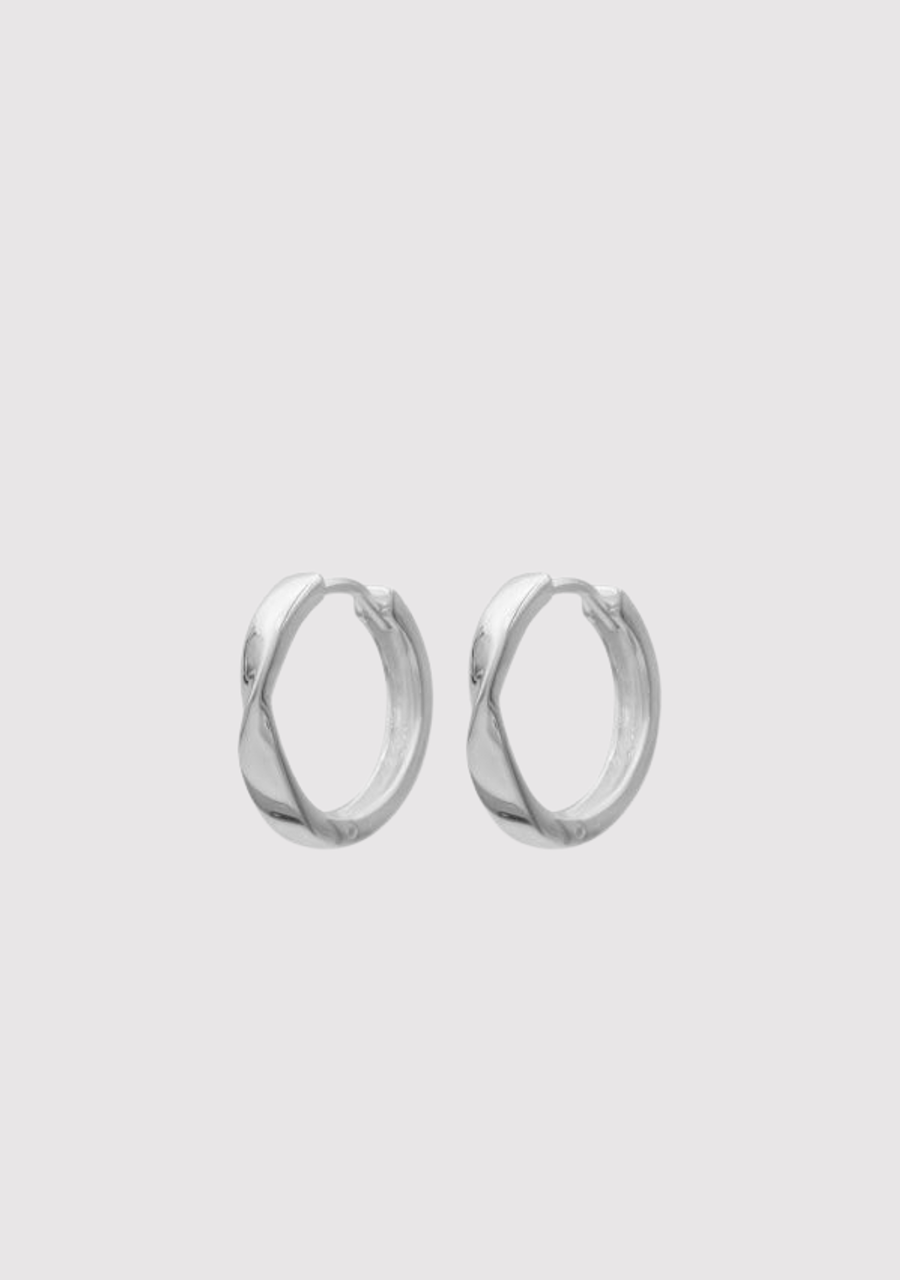 Sterling Silver 18x3mm Round Twist Huggies