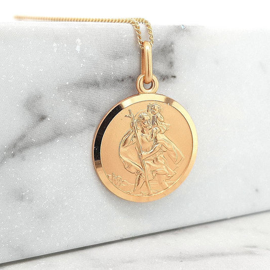 9ct Yellow Gold 18mm Saint Christopher Pendant ONLY