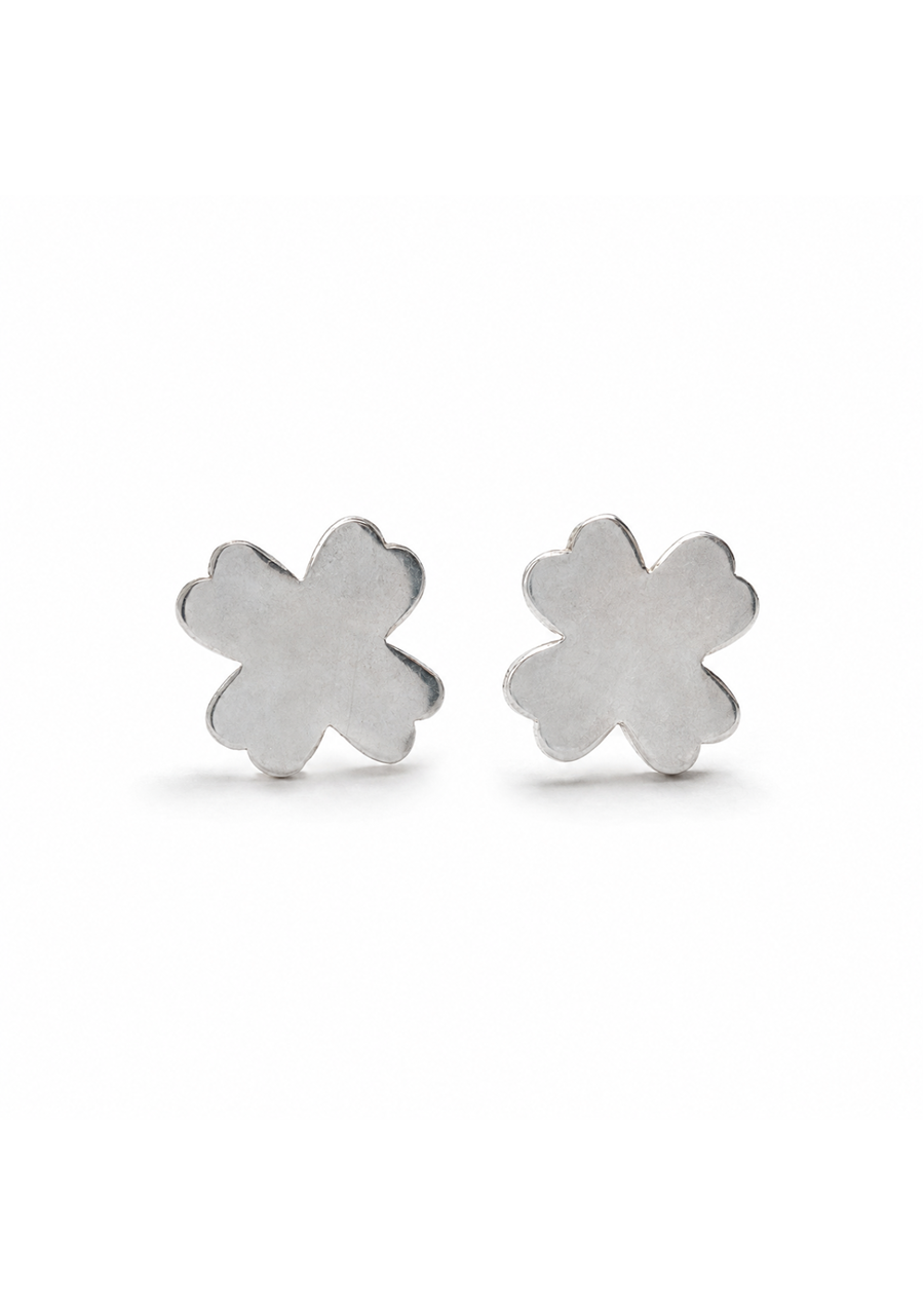 Sterling Silver Shamrock Stud Earrings