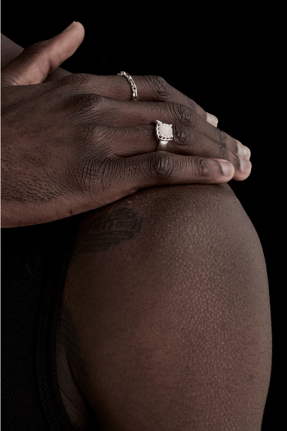 Stolen Girlfriends Club Baby Claw Rose Quartz Ring